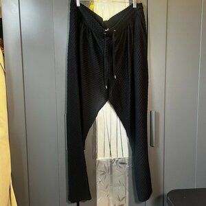 H&M  Women's  Waffle Texture Black  Trousers Joggers Size XL